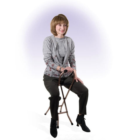 Drive Medical Folding Lightweight Cane with Sling Style Seat