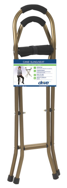 Drive Medical Folding Lightweight Cane with Sling Style Seat