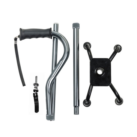 Drive Medical Folding Quad Cane, Small Base, Charcoal