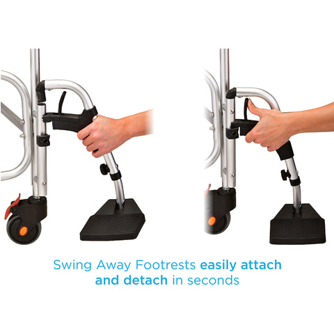 Shower Chair And Commode With Padded Seat & Swing Away Footrest