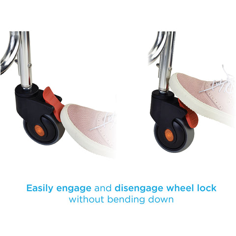 Shower Chair And Commode With Padded Seat & Swing Away Footrest